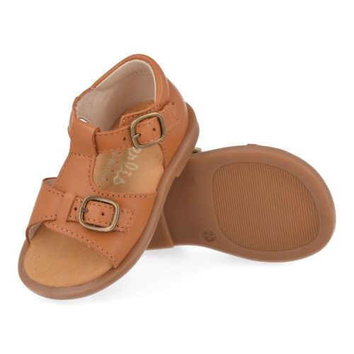 Beberlis sandalen cognac  ( - cognac leder sandaaltje24422-A) - Junior Steps