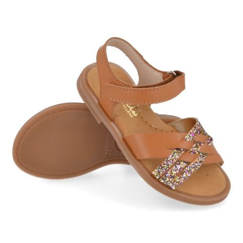 Beberlis sandalen cognac Meisjes ( - cognac sandaal met glitter23770) - Junior Steps