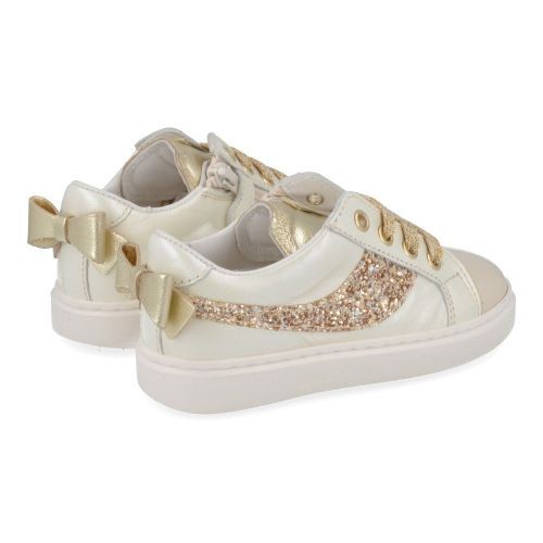 Beberlis sneakers ecru Meisjes ( - ecru sneaker met glitter24494-A) - Junior Steps