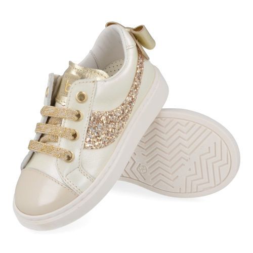 Beberlis sneakers ecru Meisjes ( - ecru sneaker met glitter24494-A) - Junior Steps