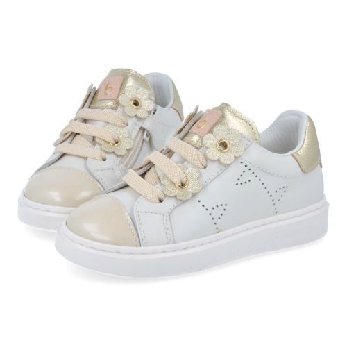 Beberlis sneakers ecru Meisjes (ecru sneaker met glitter - 25153) - Junior Steps
