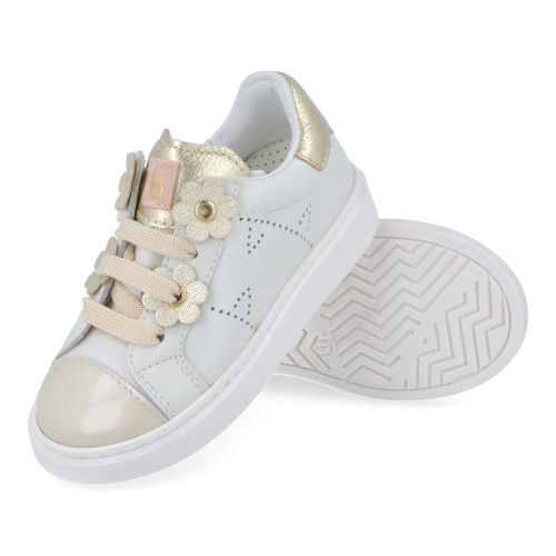 Beberlis sneakers ecru Meisjes (ecru sneaker met glitter - 25153) - Junior Steps