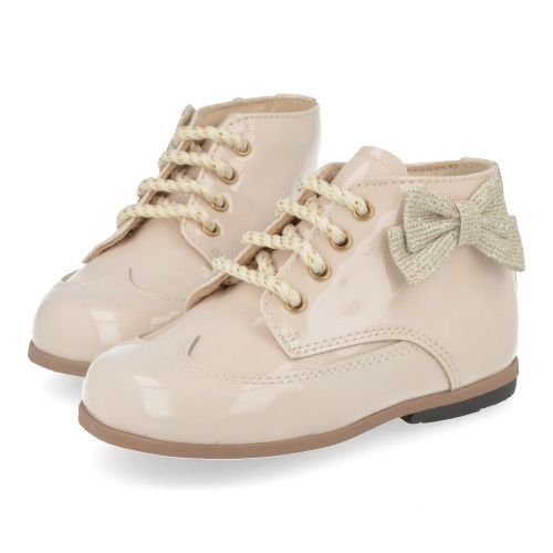 Beberlis sneakers ecru Meisjes ( - ecru veterschoentje24411-A) - Junior Steps