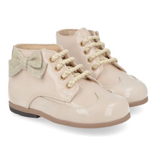 Beberlis sneakers ecru Meisjes ( - ecru veterschoentje24411-A) - Junior Steps