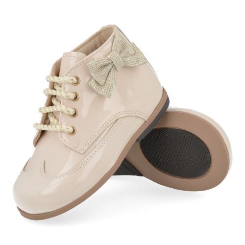 Beberlis sneakers ecru Meisjes ( - ecru veterschoentje24411-A) - Junior Steps