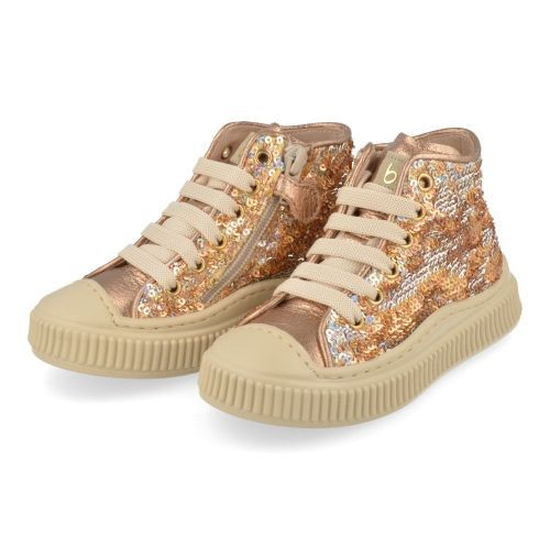 Beberlis sneakers GOUD Meisjes (Pailletten goud sneaker met bescherm top - 24783-A) - Junior Steps