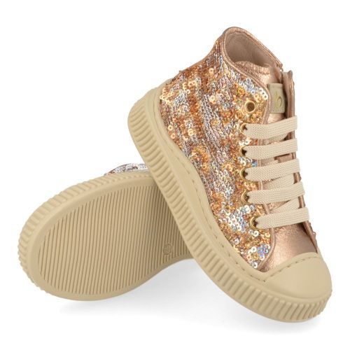 Beberlis sneakers GOUD Meisjes (Pailletten goud sneaker met bescherm top - 24783-A) - Junior Steps