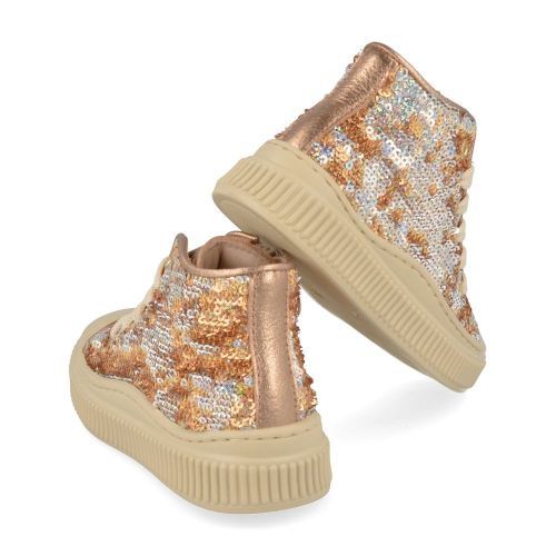 Beberlis sneakers GOUD Meisjes (Pailletten goud sneaker met bescherm top - 24783-A) - Junior Steps