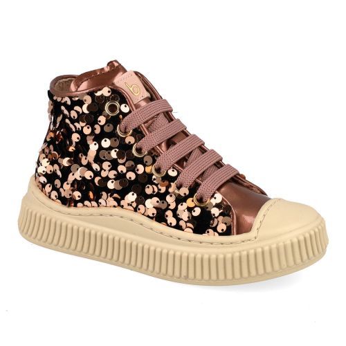 Beberlis sneakers roze Meisjes (Pailletten oud roze sneaker met bescherm - 24783-A) - Junior Steps