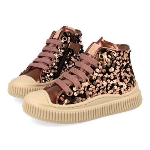 Beberlis sneakers roze Meisjes (Pailletten oud roze sneaker met bescherm - 24783-A) - Junior Steps