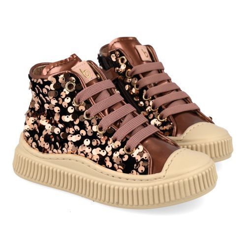 Beberlis sneakers roze Meisjes (Pailletten oud roze sneaker met bescherm - 24783-A) - Junior Steps