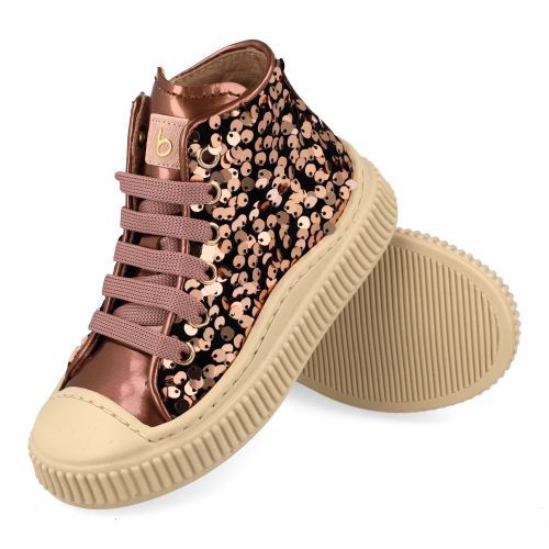 Beberlis sneakers roze Meisjes (Pailletten oud roze sneaker met bescherm - 24783-A) - Junior Steps