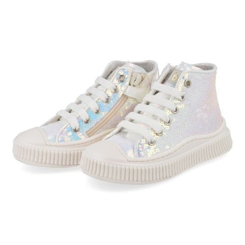 Beberlis sneakers wit Meisjes (Pailletten witte sneaker met bescherm to - 24521) - Junior Steps