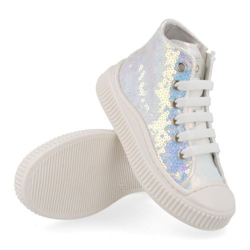 Beberlis sneakers wit Meisjes (Pailletten witte sneaker met bescherm to - 24521) - Junior Steps