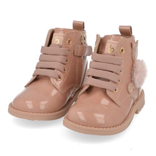 Beberlis veterboot roze Meisjes (roze veterbottine met poes - 24778-B) - Junior Steps