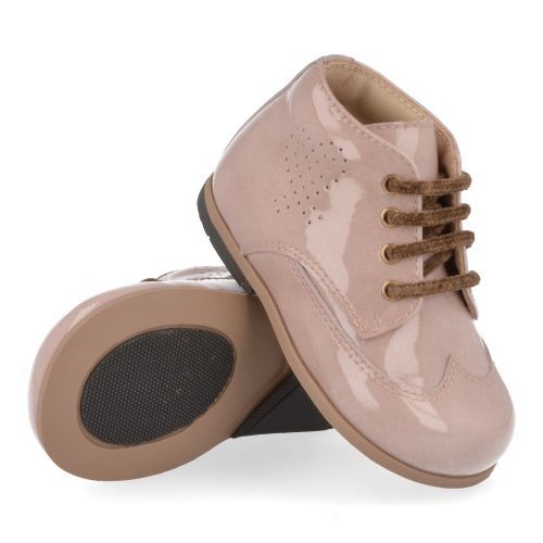 Beberlis sneakers roze Meisjes ( - roze veterschoentje met hartje24137-B) - Junior Steps