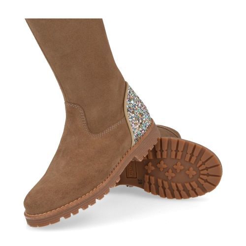 Beberlis laarzen taupe Meisjes (taupe kleurige laars met glitter accent - 24244-B) - Junior Steps