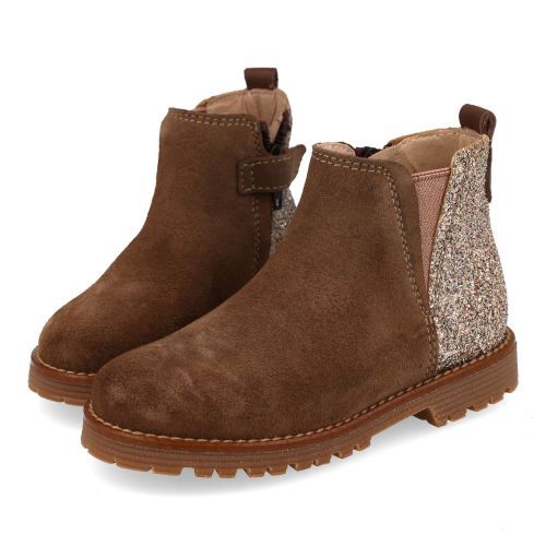 Beberlis laarzen kort taupe Meisjes (Taupe kortlaarsje met elastiek - 24731-B) - Junior Steps