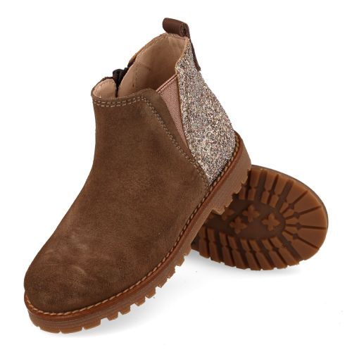 Beberlis laarzen kort taupe Meisjes (Taupe kortlaarsje met elastiek - 24731-B) - Junior Steps