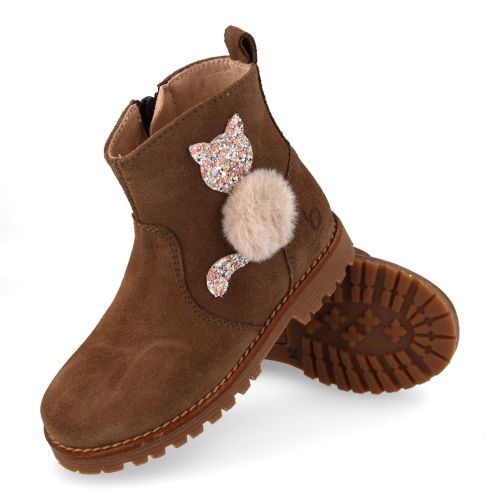 Beberlis laarzen kort beige Meisjes (Taupe suéde kortlaarsje - 24746-C) - Junior Steps