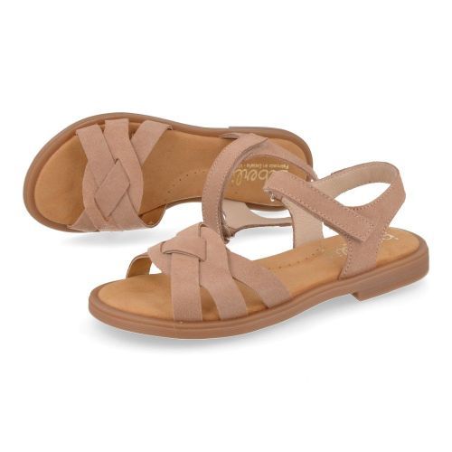 Beberlis sandalen taupe Meisjes ( - taupe suéde sandaal24457) - Junior Steps