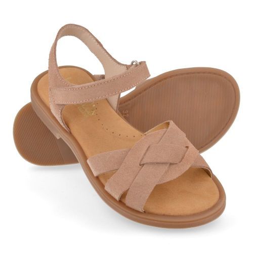 Beberlis sandalen taupe Meisjes ( - taupe suéde sandaal24457) - Junior Steps