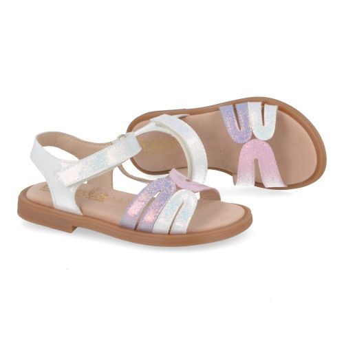 Beberlis sandalen wit Meisjes ( - witte glitter sandaal24454) - Junior Steps