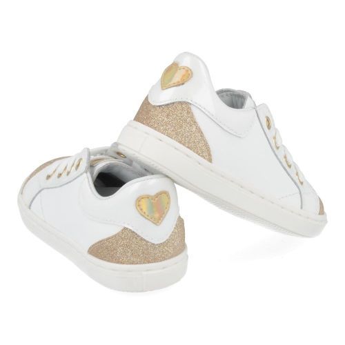 Beberlis sneakers wit Meisjes ( - witte sneaker met hartje22435-S23) - Junior Steps