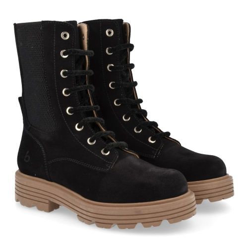 Beberlis veterboot Zwart Meisjes ( - zwarte lange veterbottine23489C) - Junior Steps