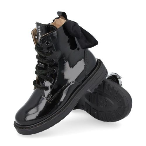 Beberlis veterboot Zwart Meisjes (zwarte veterbottine met strikje - 24752) - Junior Steps