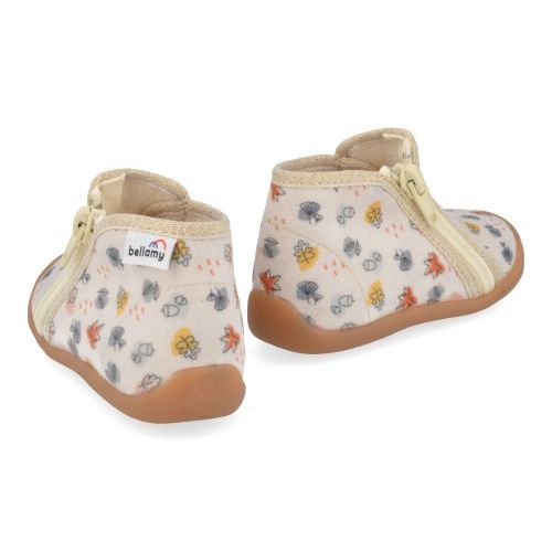 Bellamy Pantoffels grijs  ( - beige pantoffel met blaadjes715007) - Junior Steps