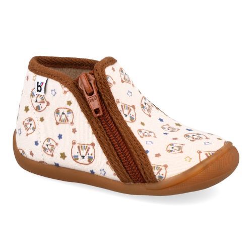 Bellamy Pantoffels beige  (beige pantoffel  tijger print - 34-768 paul 002) - Junior Steps