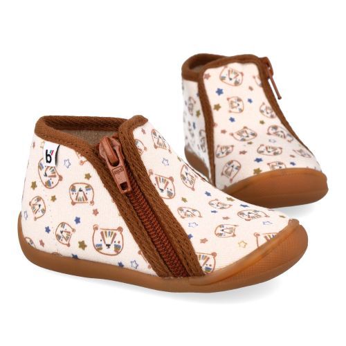 Bellamy Pantoffels beige  (beige pantoffel  tijger print - 34-768 paul 002) - Junior Steps