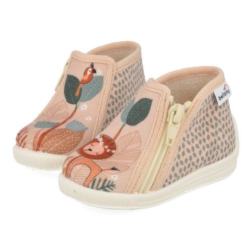 Bellamy Pantoffels beige  ( - beige pantoffel met leeuw718004) - Junior Steps