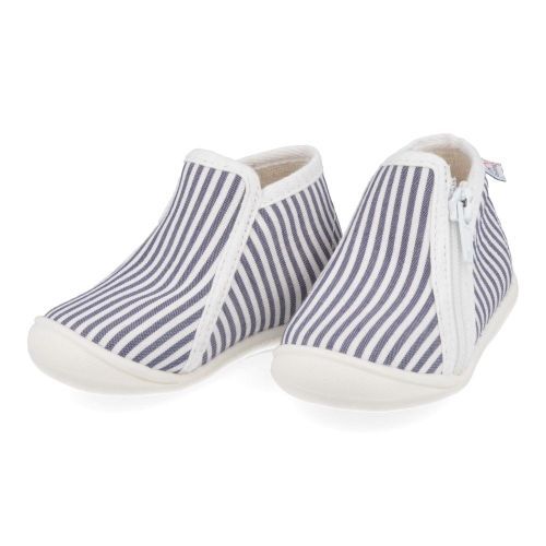 Bellamy Pantoffels blauw  ( - blauw en wit gestreepte pantoffel 725050) - Junior Steps