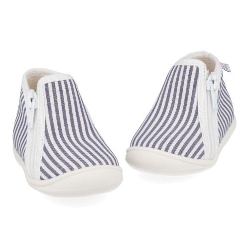 Bellamy Pantoffels blauw  ( - blauw en wit gestreepte pantoffel 725050) - Junior Steps