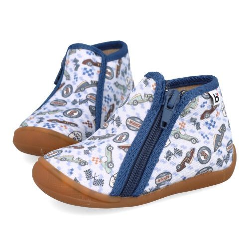 Bellamy Pantoffels blauw  (blauw pantoffel auto print - 34-765 paul 006) - Junior Steps