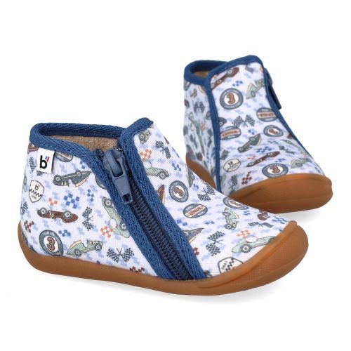 Bellamy Pantoffels blauw  (blauw pantoffel auto print - 34-765 paul 006) - Junior Steps