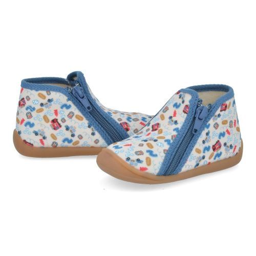 Bellamy Pantoffels blauw  (blauw pantoffel bus print - 35765005) - Junior Steps