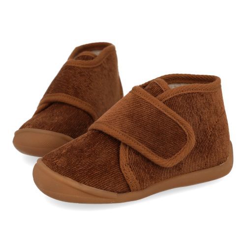 Bellamy Pantoffels cognac  (cognac klittenband pantoffel - 34-755 Pierre 004) - Junior Steps