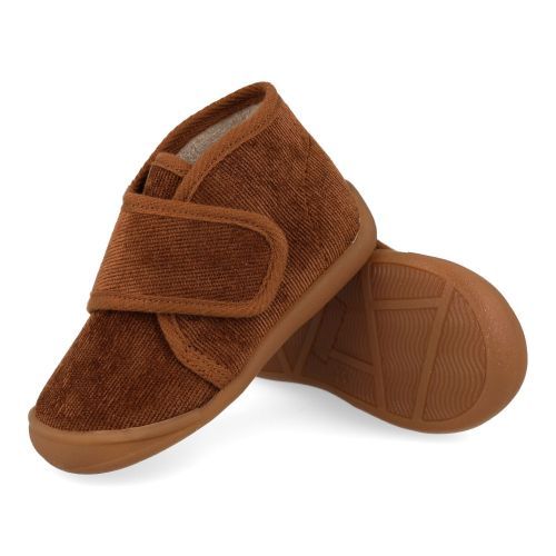 Bellamy Pantoffels cognac  (cognac klittenband pantoffel - 34-755 Pierre 004) - Junior Steps