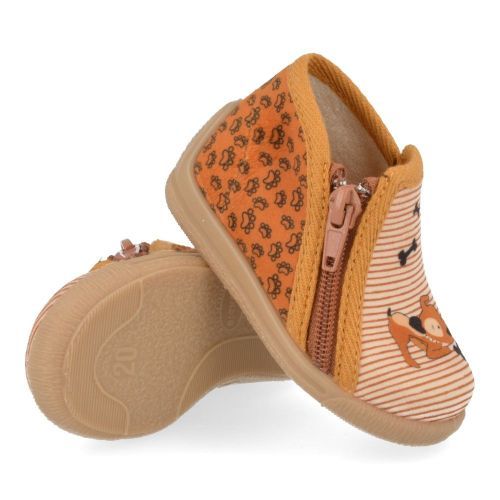 Bellamy Pantoffels cognac  ( - cognac pantoffel met hondje778002) - Junior Steps