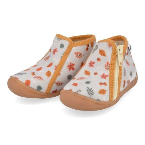 Bellamy Pantoffels grijs  ( - grijze pantoffel met blaadjes715008) - Junior Steps