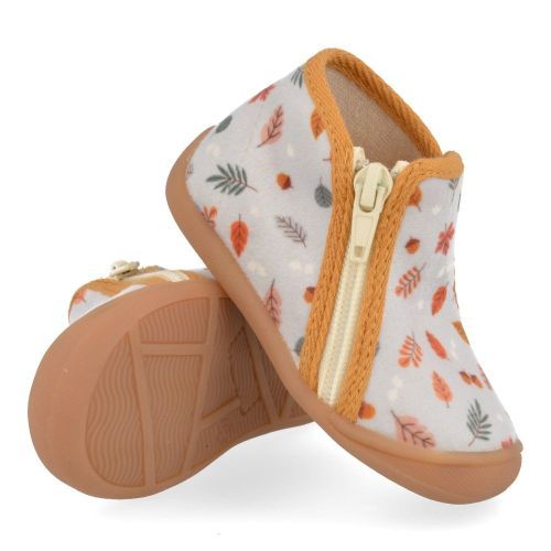 Bellamy Pantoffels grijs  ( - grijze pantoffel met blaadjes715008) - Junior Steps