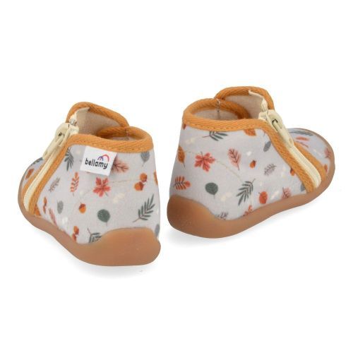 Bellamy Pantoffels grijs  ( - grijze pantoffel met blaadjes715008) - Junior Steps