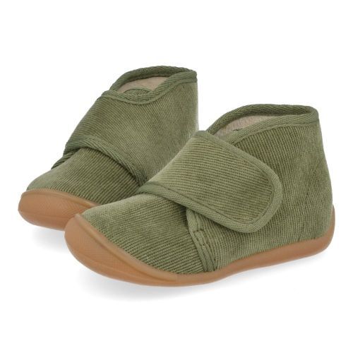 Bellamy Pantoffels kaki  (Kaki klittenband pantoffel - 755002) - Junior Steps