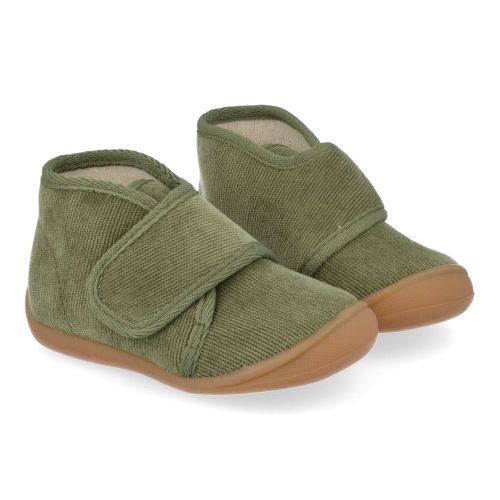 Bellamy Pantoffels kaki  (Kaki klittenband pantoffel - 755002) - Junior Steps