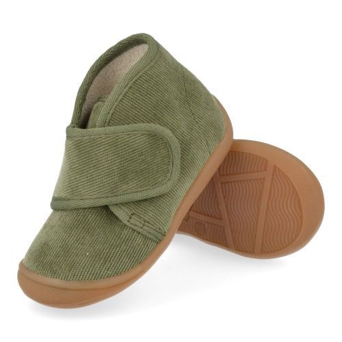 Bellamy Pantoffels kaki  (Kaki klittenband pantoffel - 755002) - Junior Steps
