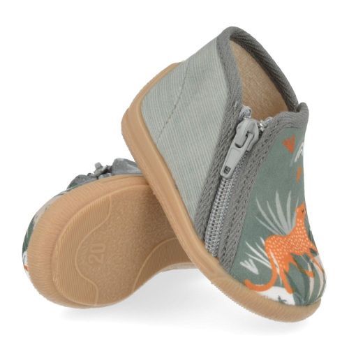 Bellamy Pantoffels kaki  ( - kaki pantoffel met tijger778001) - Junior Steps