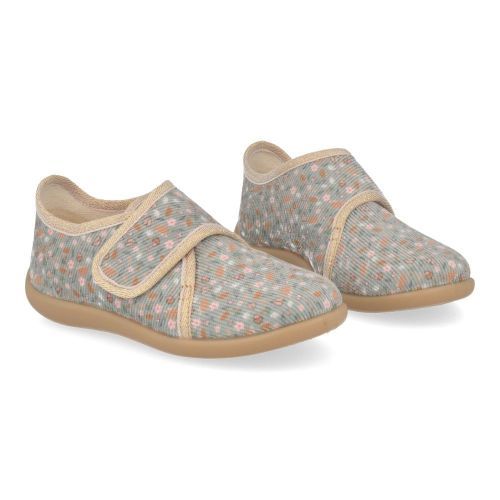 Bellamy Pantoffels taupe Meisjes (taupe bloementjes pantoffel  - 730007) - Junior Steps